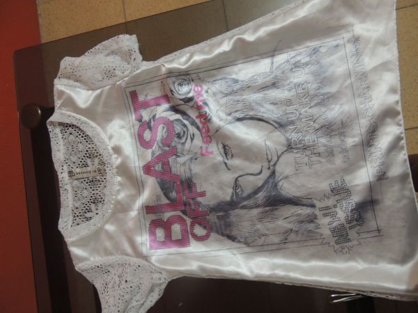 Camisa pp em cetim com costas em renda